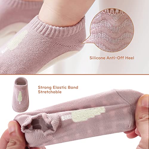 Toddler Baby Non Slip Socks Spring Summer-5 Pairs.Anti Slip Cozy Kids Socks With Non Skid Grips for Boy/Girl Infants4