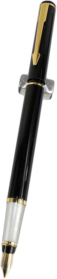 Gullor 801FA fountain pen with golden clip - black, Golden,Black