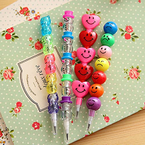 Acfun 8 lápices apilables con diseño divertido miniatura 3