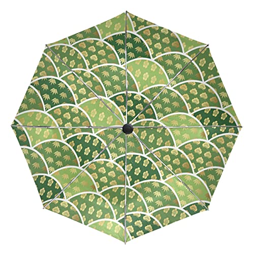 Parapluie pliant automatique vert sirène ultra-léger et incassable