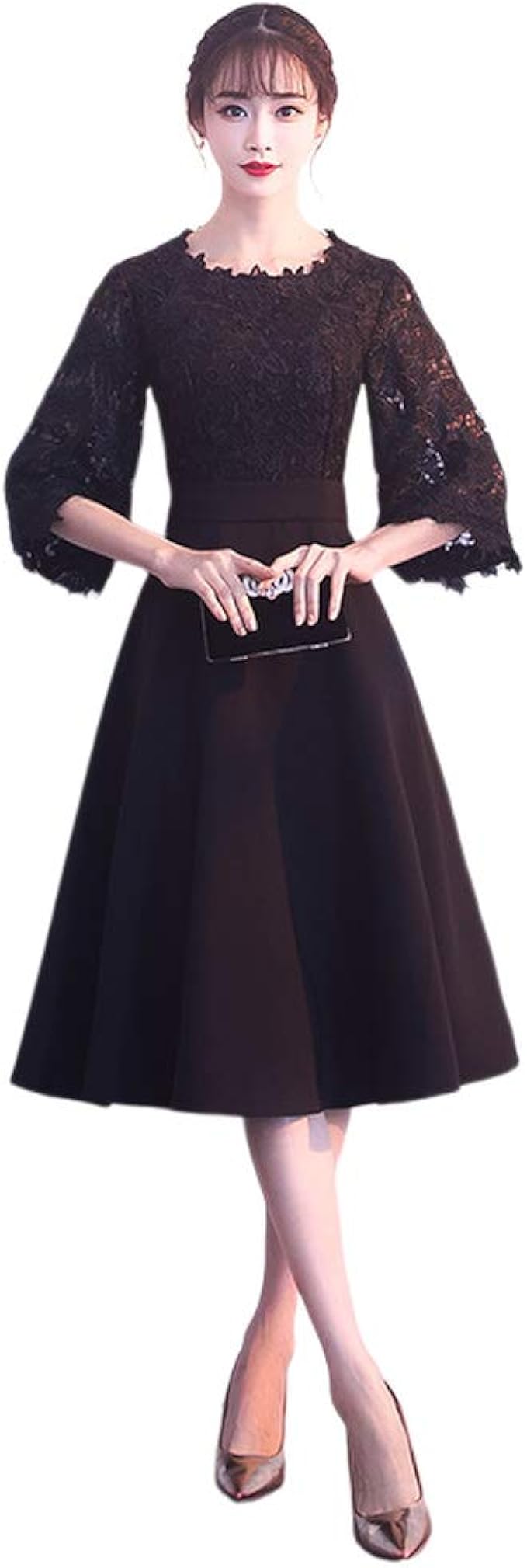 Amazon ロングドレス 母親 結婚式 ワンピース パーティードレス フォーマル 袖あり ファスナー 小さいサイズ 大きいサイズ ロングドレス 演奏会 黒 大人 ピアノ 発表会 イブニングドレス レース イブニングドレス 通販