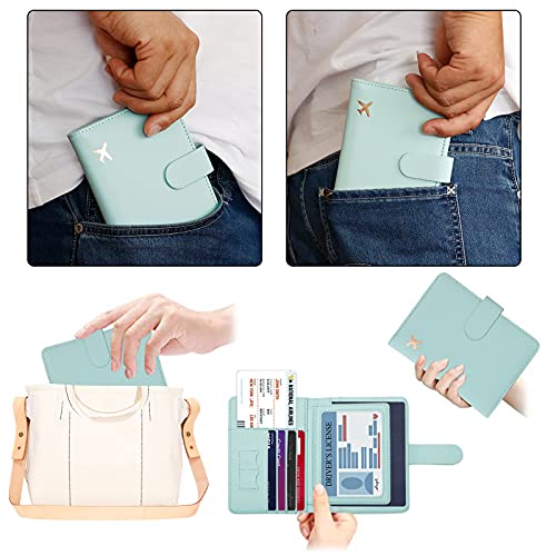 Melsbrinna Passport Holder,Passport Holder Card Slots,Cute Passport cover for Women/Men,Waterproof Rfid Blocking Travel Wallet (Pink Aqua green) by Melsbrinna - Image 7