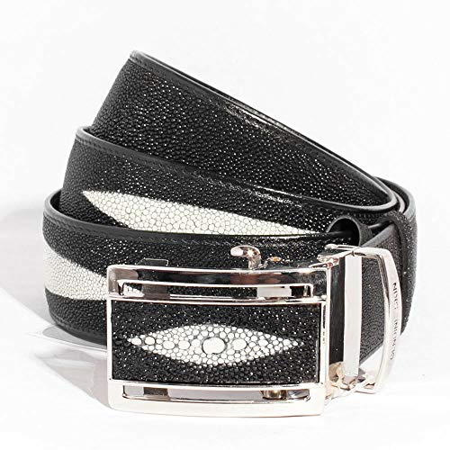 4 EYEs SKIN GENUINE STINGRAY LEATHER MEN'S BELT BLACK Size 42 NEW by ThaiPremiumHouse4