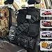 6 Pack Tactical Molle Car Seat Back Organizer - Tactical Vehicle Panel Organizer with 5 Detachable Molle Pouch for Car Truck Ford Jeep Vehicle,US Flag Patch and Keychain for Man