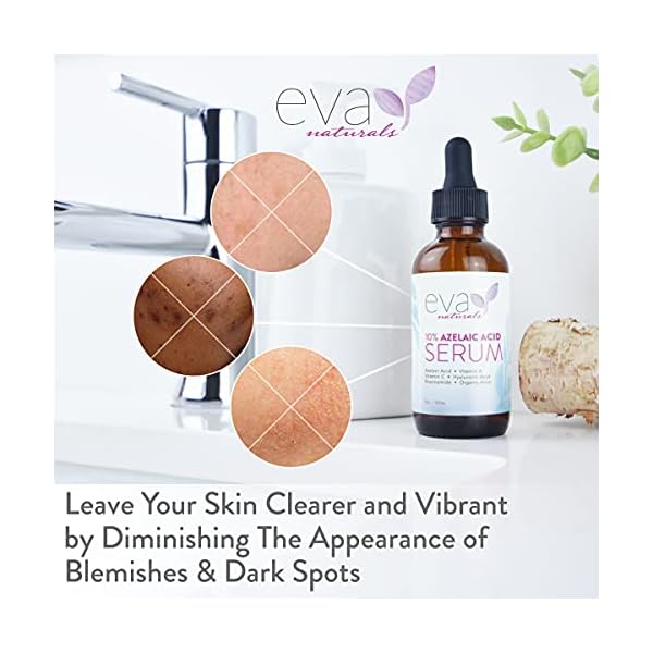 Eva-Naturals-Azelaic-Acid-10-Facial-Serum-2-oz-Skin-Brightening-Hyaluronic-Acid-and-Niacinamide-with-Redness-Relief-and-Acne-Blemish-Control-Fade-and-Repair-Dark-Spots Azelaic Acid 10% Facial Serum, 2 oz., Skin Brightening Hyaluronic Acid and Niacinamide, Redness Relief, Fade and Repair Dark Spots