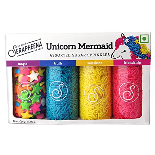 Image of Serapheena Sugar Sprinkles - Unicorn Mermaid, 100g | Cakes and Cupcakes Decoration Kit