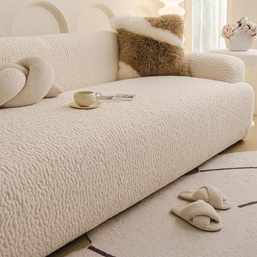 Housse de canapé universelle velours de coton premium marron