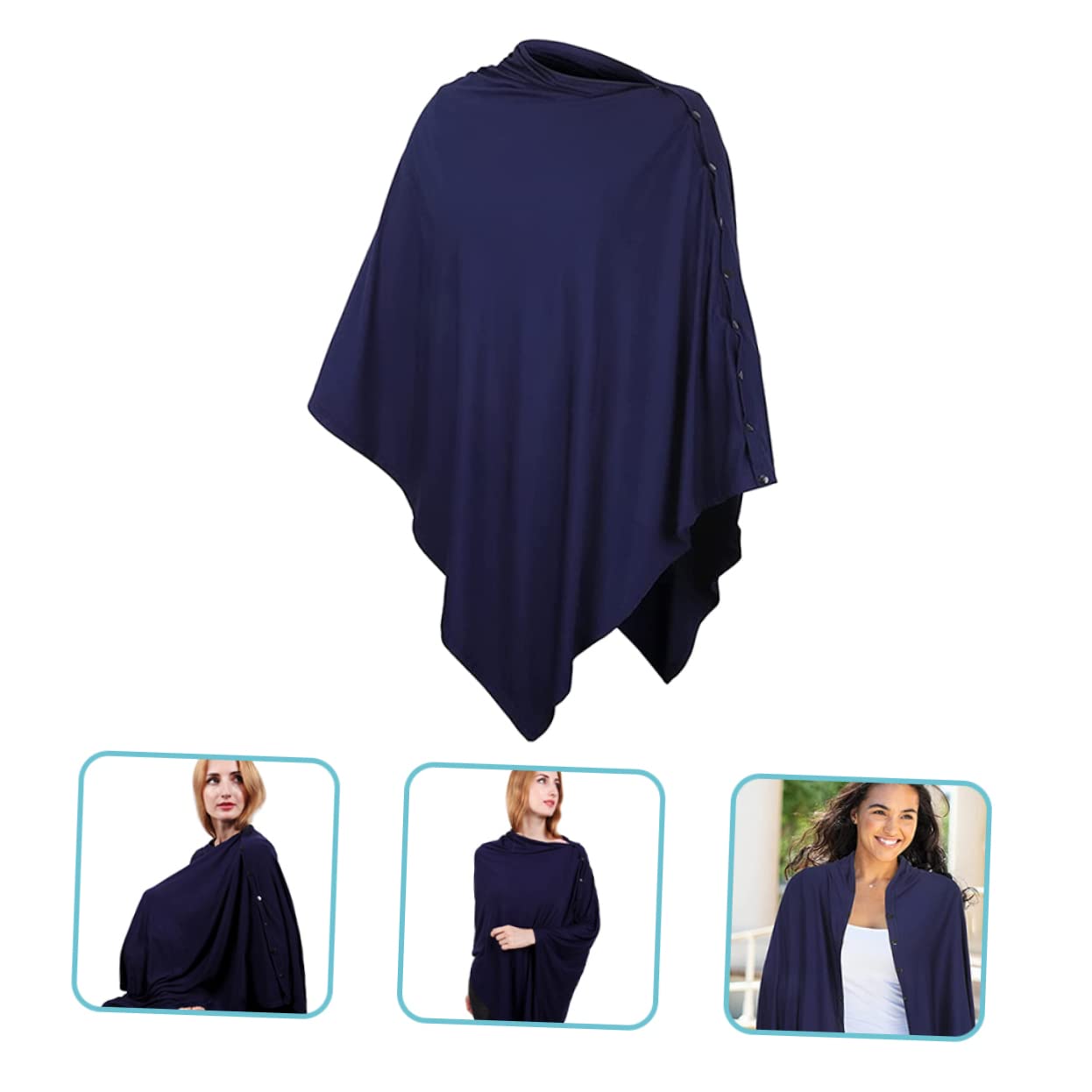 Stroller Sunshade Nursing Cover Multi-Functional Privacy Feeding Cover for Breastfeeding Moms Versatile Windproof Design Easy to Carry Comfortable Stretchy Navy Blue