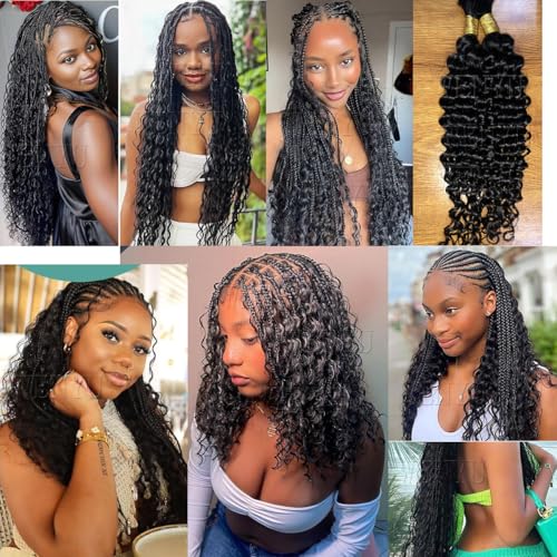WENYU Human Braiding Hair 100g Deep Wave Bulk Human Hair for Braiding No Weft Bundle Brazilian Virgin Curly Human Hair Extensions for Boho Braids Curly Human Hair Braiding Hair (Deep Wave, 18 Inch) - Image 7