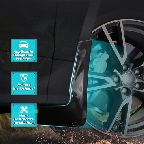 KEYOOG Front &Rear Mud Flaps Splash Guards Fit for 01-06 Chevy Avalanche 1500/2500 Silverado 1500HD Tahoe 99-06 GM-C Sierra 3500 Yukon/Xl 1500 Dedicated Mudguard for Four Seasons 4-Pc Set Splash Guard by KEYOOG - Used condition - Image 6