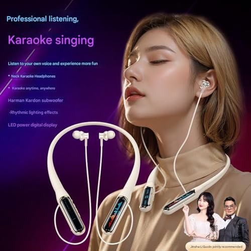Image of iFAST IF-165 Digital Display Bluetooth 5.4 Wireless Neckband Earphone| Featured with Karaoke Singing [ Black ]