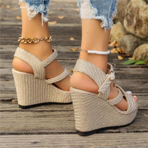 Female Casual Slingbacks Sandals Women'S Wedge High Heel4