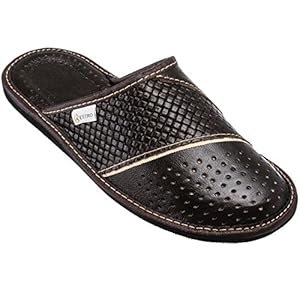 Herenpantoffels Huisschoenen Leer Thuis Instappantoffels Herenslipper M66