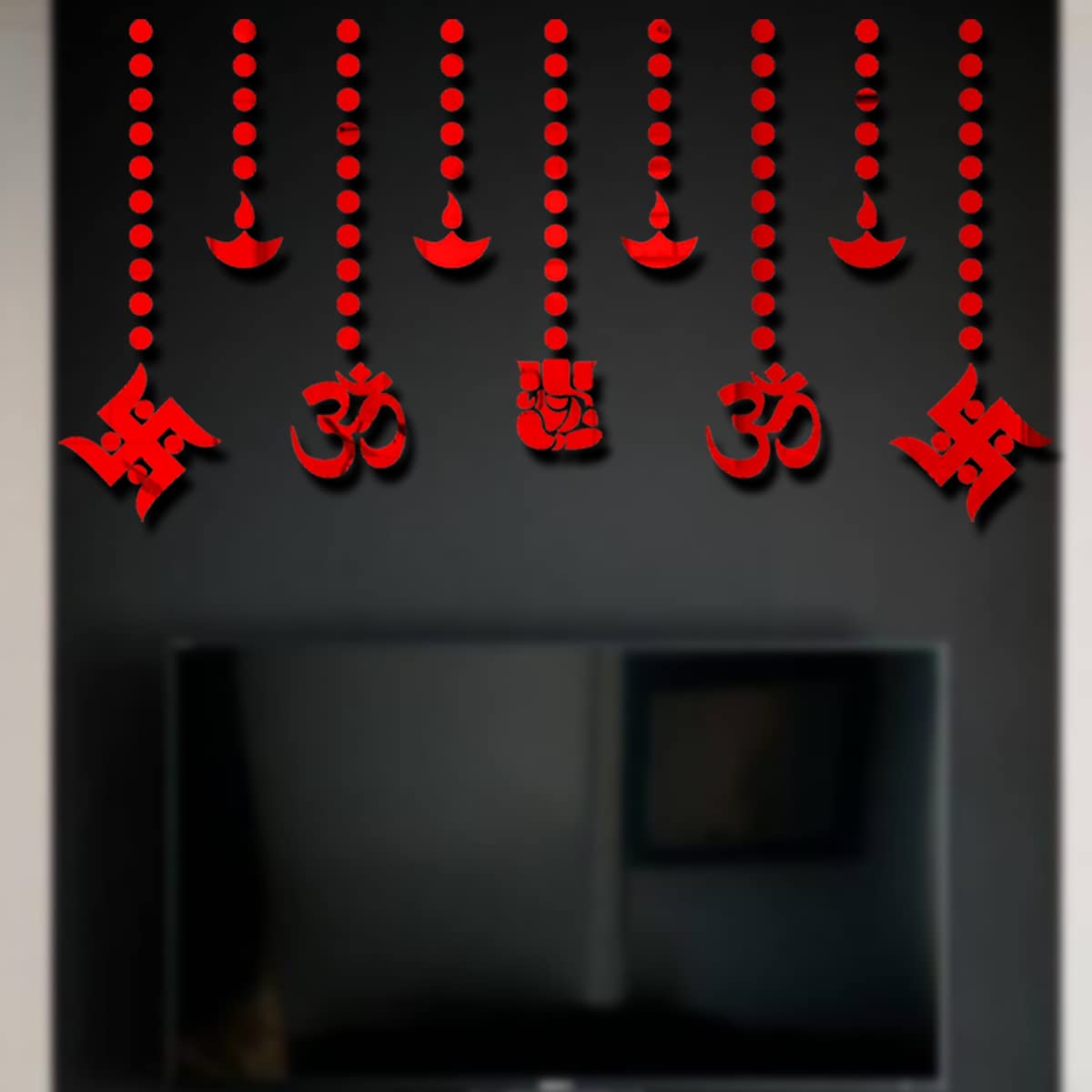 Wall1ders Ganesha Combo & 100 Dots, Mirror Stickers for Wall, Acrylic Mirror Wall Decor Sticker, Wall Mirror Stickers, Acrylic Stickers, Wall Stickers for Hall Room, Bed Room, Kitchen. (Red) (B098LQQRFP) Amazon Price History, Amazon Price Tracker
