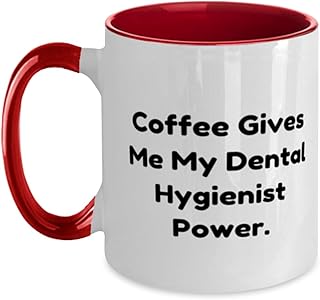 Beautiful Dental hygienist Gifts, Coffee Gives Me My Dental, Dental hygienist Two Tone 11oz Mug From Friends, Cup For Coworkers, Birthday gift mug, Two tone mug, Birthday mug gift, Mug gift
