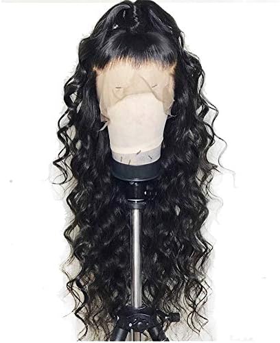 Formal hair&reg 360 Lace Frontal Loose Curly Wave Human Hair Wigs-Glueless 150% Density Brazilian Virgin Remy Wigs with Baby Hair For Black Woman 22 inch, Natural Color