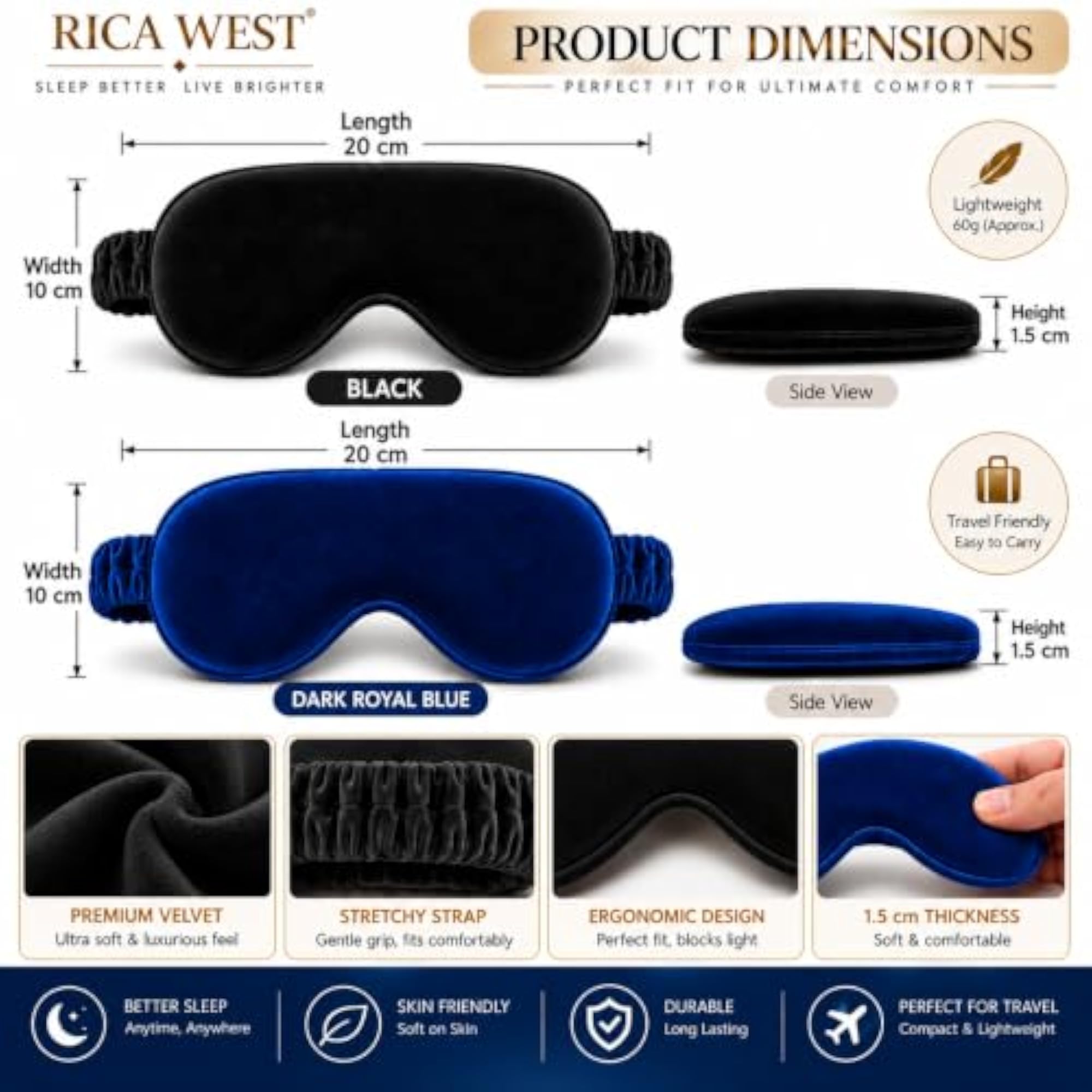 Eye Sleep Mask Pack of 2 for Men & Women