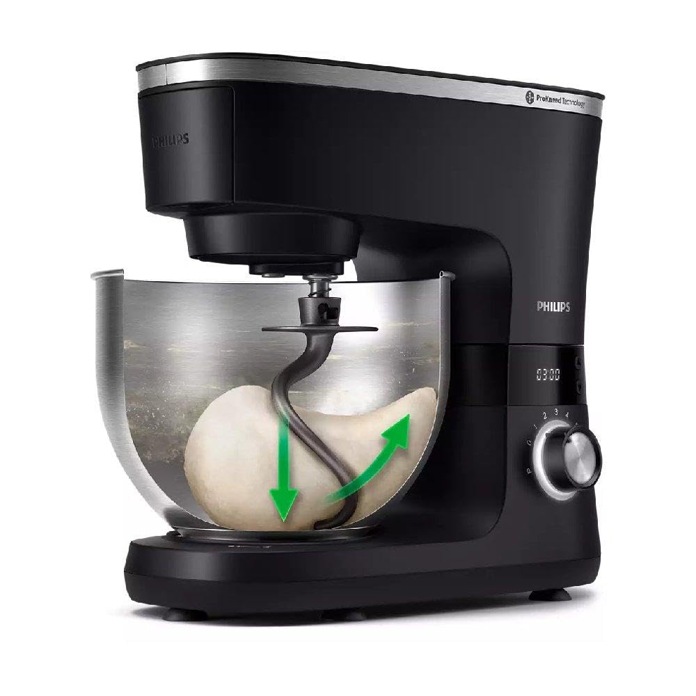 PHILIPS Robot kuchenny z serii 7000 HR7962/21, miska 5,5 l, mikser 1,5 l, 1000 W, 8 poziomów prędkości, srebrno-czarny
