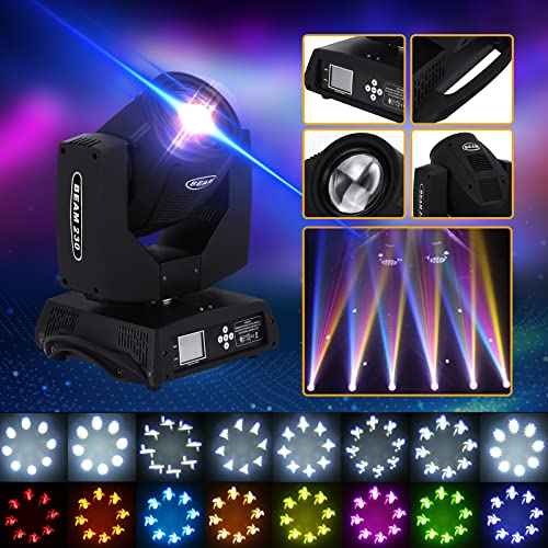Samger 2 Pack 230W 7R Moving Head Light 8 Prism Full Motion Stage Light 14 Colors 17 Gobo Patterns Two-Way Rotation Supporting Dmx512 Moving Head Spotlight Dj Light For Wedding Disco Club Music Party #TOP4