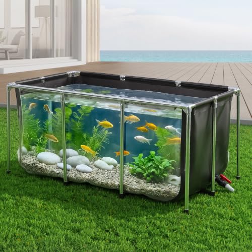 VEVOR Canvas Fish Pond 200 Gal Above Ground Fish Pond Black PVC Koi Tank by VEVOR - Used condition - Image 2