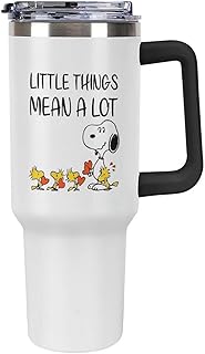 スヌーピー ウッドストック タンブラー 水筒 ドリンクカップ ウォーターボトル 大容量 ストロー 蓋付き 取っ手付き 保温 保冷 直飲み ステンレス 持ち運び 真空断熱 40オンス 1100mⅼ