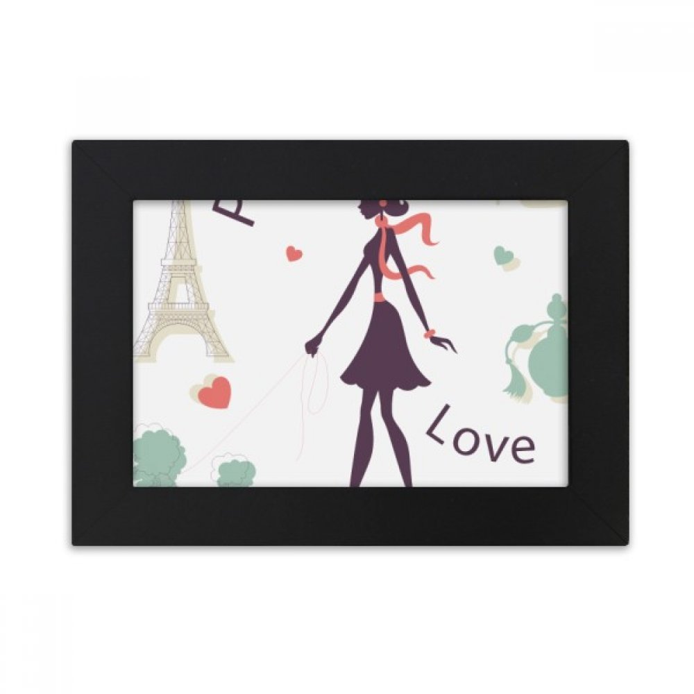 Tour Eiffel Paris cadre photo de bureau noir art peinture pour image 10.2x15.2cm
