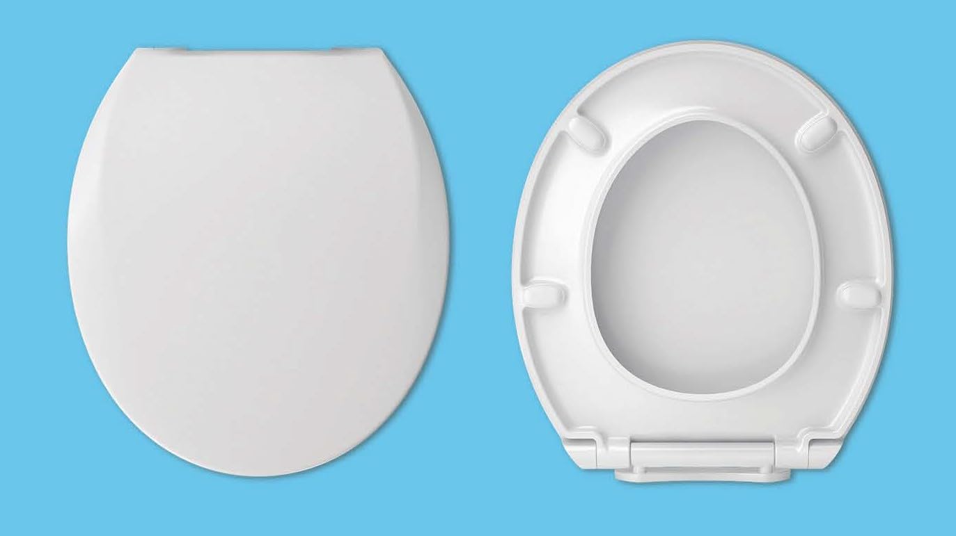 Centoco Round Toilet Seat with Slow-Close, Fast Fix Hinge, Quick-Release for Cleaning, Closed Front with Cover, Urea, 550 lbs Capacity, White