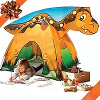 Toysical Dinosaur Discovery Kids Play Tent - Fun & Imaginative Indoor Tent with Full Dinosaur Shaped top - Perfect Indoor/Outdoor Playhouse for Boys and Girls