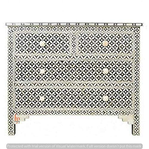 Bone Inlay 4 Chest of Drawers Beautifully Crafted Home Decor Inlay Furniture