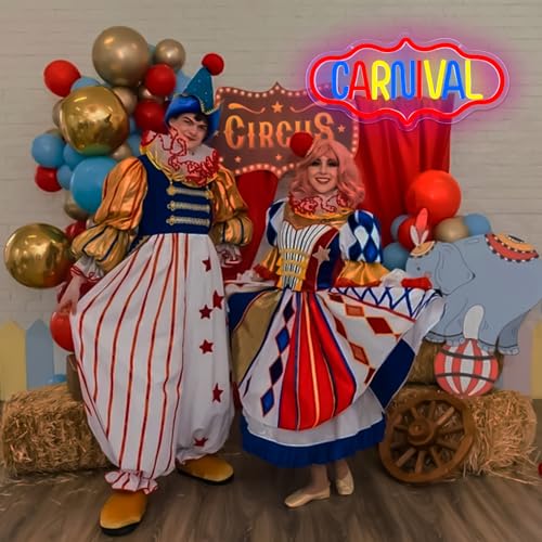 Image of Carnival Neon Sign Carnival Signs Dimmable Carnival Party Neon Light Sign Circus Carnival Theme Party Decorations Led Wall Decor for Birthday