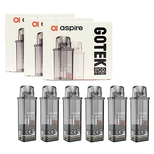 GOTEK Pod 交換用カートリッジ for アスパイア Gotek X/Gotek S 専用 POD 純正 抵抗値 0.8Ω アトマイザーヘッドコイル 1箱2個入り【電子タバコリキッドなしニコチンなし】 (Gotek Pod 3箱セット)