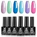 Beetles Soft Pastels Glitter Gel Nail Polish Set - 6PCS Colors Pearl Purple Blue Gel Polish Pink Nail Gel Shimmer Summer, Soak Off Gel Polish Kit UV LED Cured, 7.3ml Each Bottle Nail Art Gifts Box