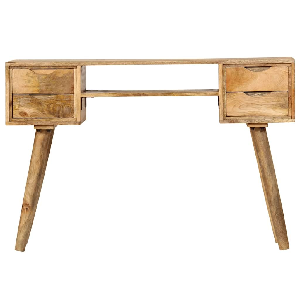 Escritorio de madera maciza de mango, 115 x 47 x 76 cm, con 4 cajones y
