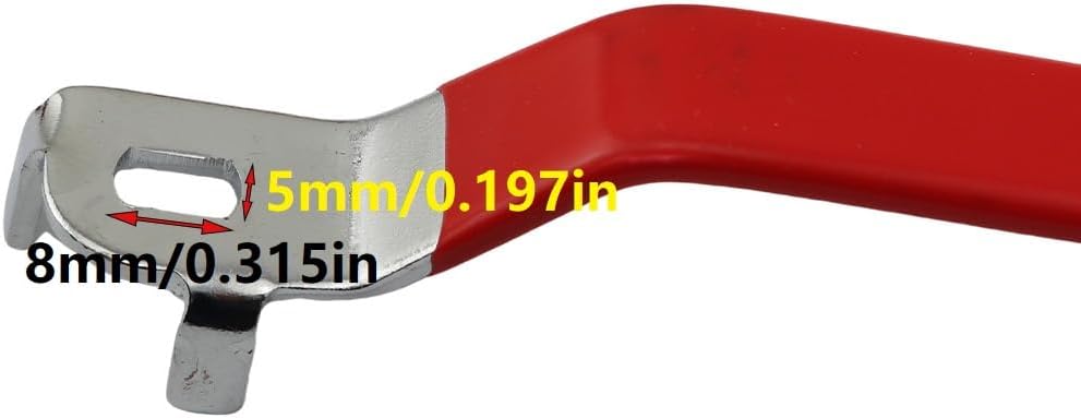Two-Piece Ball Valve Wrench, Red, Flat Hole, 5x8mm, 106x22x31mm, For 90-Degree Ball Valve Switch Handle