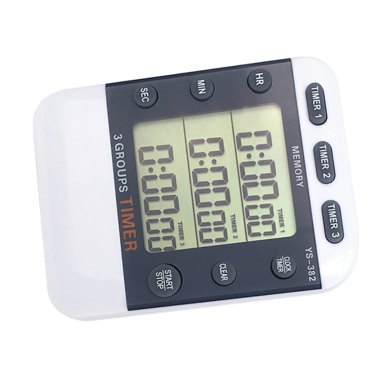3pezzi Cronometro Digitale Lcd Tre Linee Timer Sportivo Cucina Cronografo Portatile Senza Batteria Funzione Di Countdown Con Memoria Utilizzo Facile Per Cottura e Allenamento
