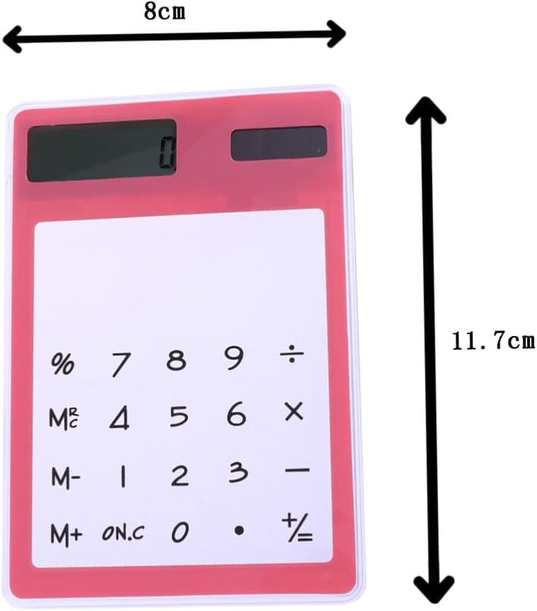 Transparent Touch Screen Solar Calculator Lightweight with LCD Display for School Office Home Use Pink Portable Efficient Design image 2