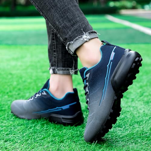 Image of Men's Trail Running Shoes Lightweight Breathable Walking Hiking Sneakers Outdoor Athletic Tennis Cross Training Shoes