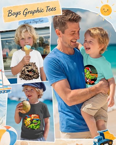 Image of Xaatren 3 Pack Toddler Boys Graphic T Shirts | Baby Boy Short Sleeve Crew Neck Cotton Print Tees, Summer Cartoon Tops, Kids Casual, School, Playwear, Daily Wear