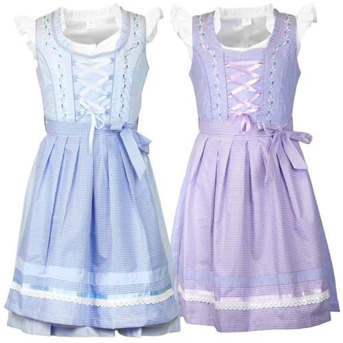 Traje tirolés infantil con acabados de alta costura y delantal satinado Lina