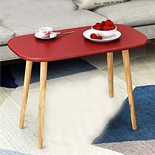 Image of Brwon Art Shoppee Fold-able Rectangle Shaped Side Table /Tea Coffee Breakfast and Laptop Table (Red)