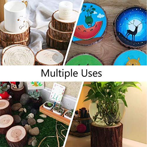Sewroro 2pcs Miniature Tree Stump Decor, Light Brown Synthetic Wood Stump Model, 3.14 x 2.16 x 2.16 Inch, Desktop Scene Accessories for DIY Crafts by Sewroro - Image 2