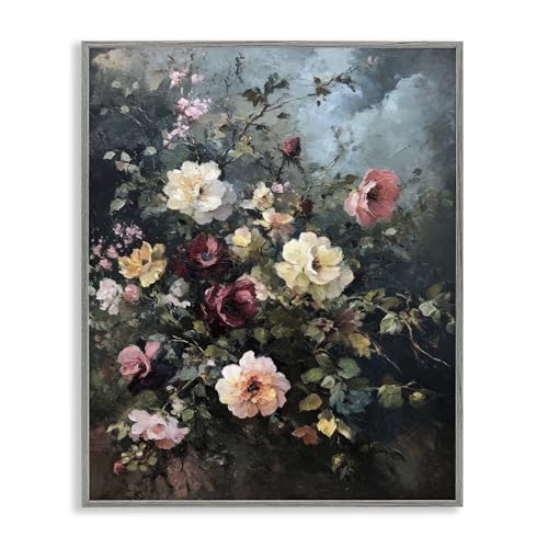 Moody Dark Bouquet Floral, 24 x 30 Inch Framed Giclée Print