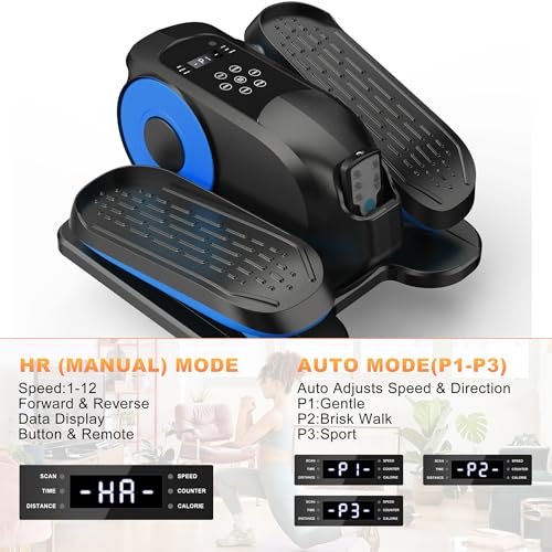 Image of Mini Under Desk Elliptical Low Impact Electric Leg Exerciser As Seen on TV While Sitting for Seniors with Non-Slip Mat Quiet & Portable for Home and Office