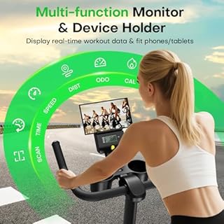 SLUNSE Exercise Bike for Home Use, Adjustable Magnetic Resistance Spin bike with Smart APP, Home Gym Equipment Stationary Bike with Dumbbell Rack, LCD Display, Tablet Holder, 180KG Weight Capacity