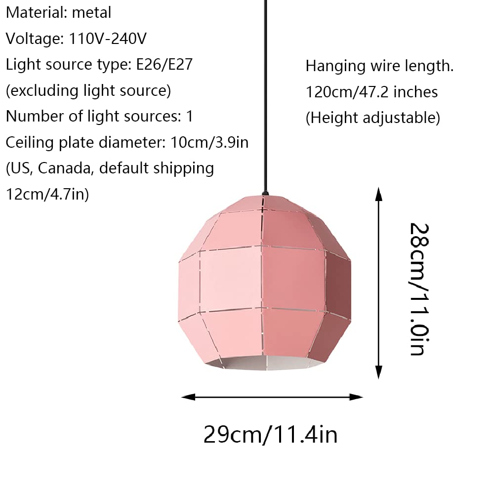 Polygonaron Color Lights Boe Glow Kutek żelazny żyrandole Kreatywne przemysłowe wyposażenie oświetleniowe E27 Regulowana lampa zawiesinowa do życia hotel kuchenny din/żółty