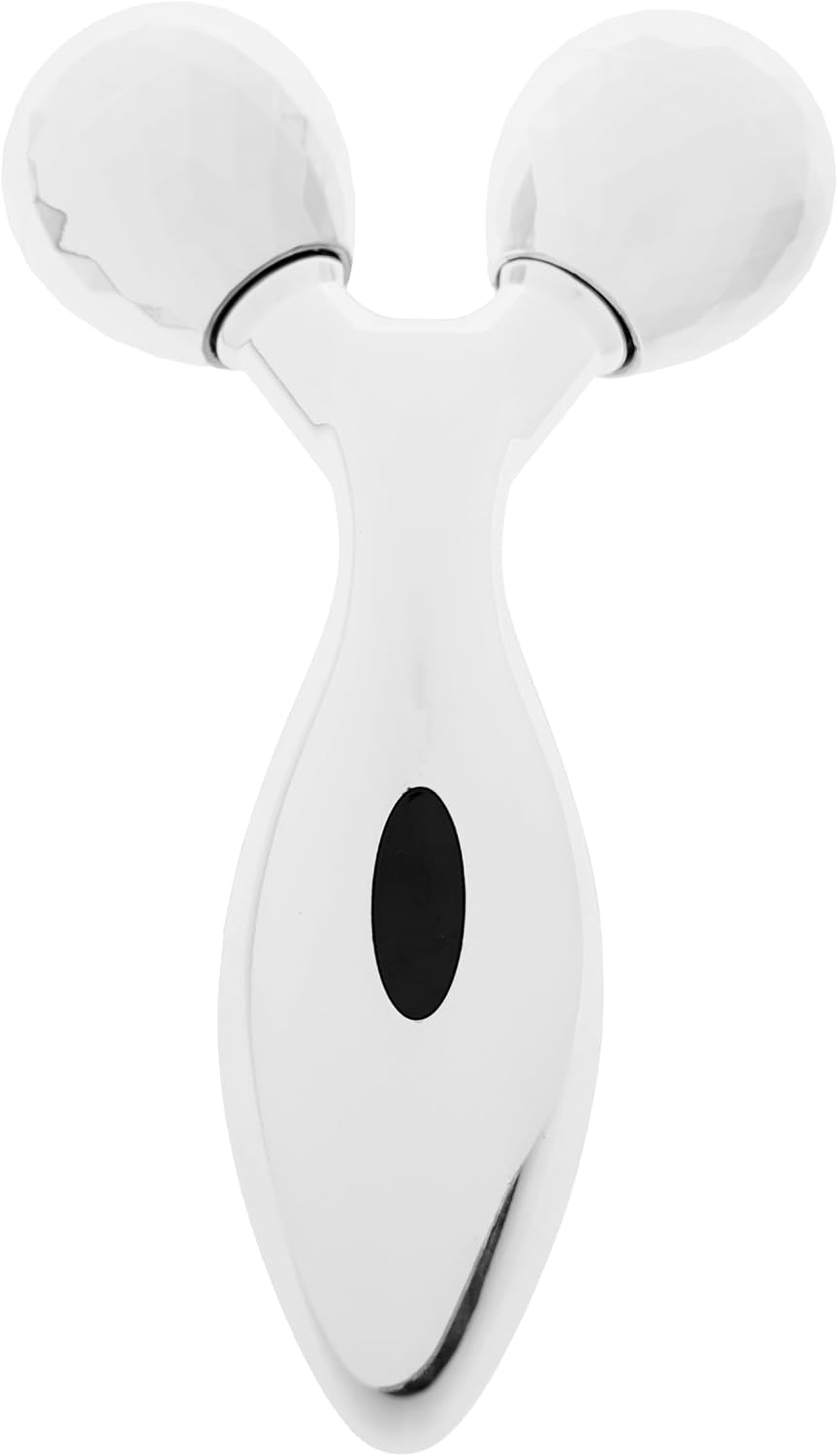 Silver Y-Shaped 3D Face Roller - Anti-Aging Facial Massager for Women | Anti-Aging Facial Massager for Wrinkles, Puffiness & Firming. Lymphatic Drainage & Circulation. Face & Body Skincare Tool