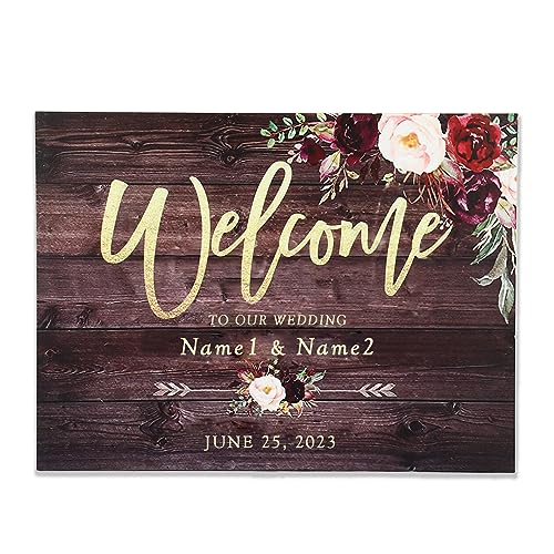 Plaque de bienvenue personnalisée en bois pour mariage, douche, anniversaire, remise de diplôme, peut être personnalisée pour toutes les occasions (sty1)