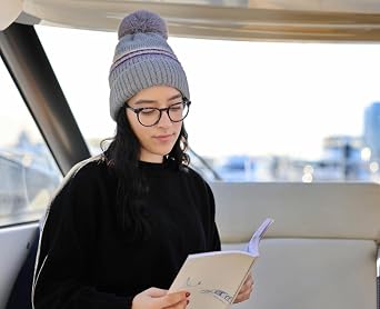 Pom Knitted Beanie with Microfleece Lining - Winter-Ready Style