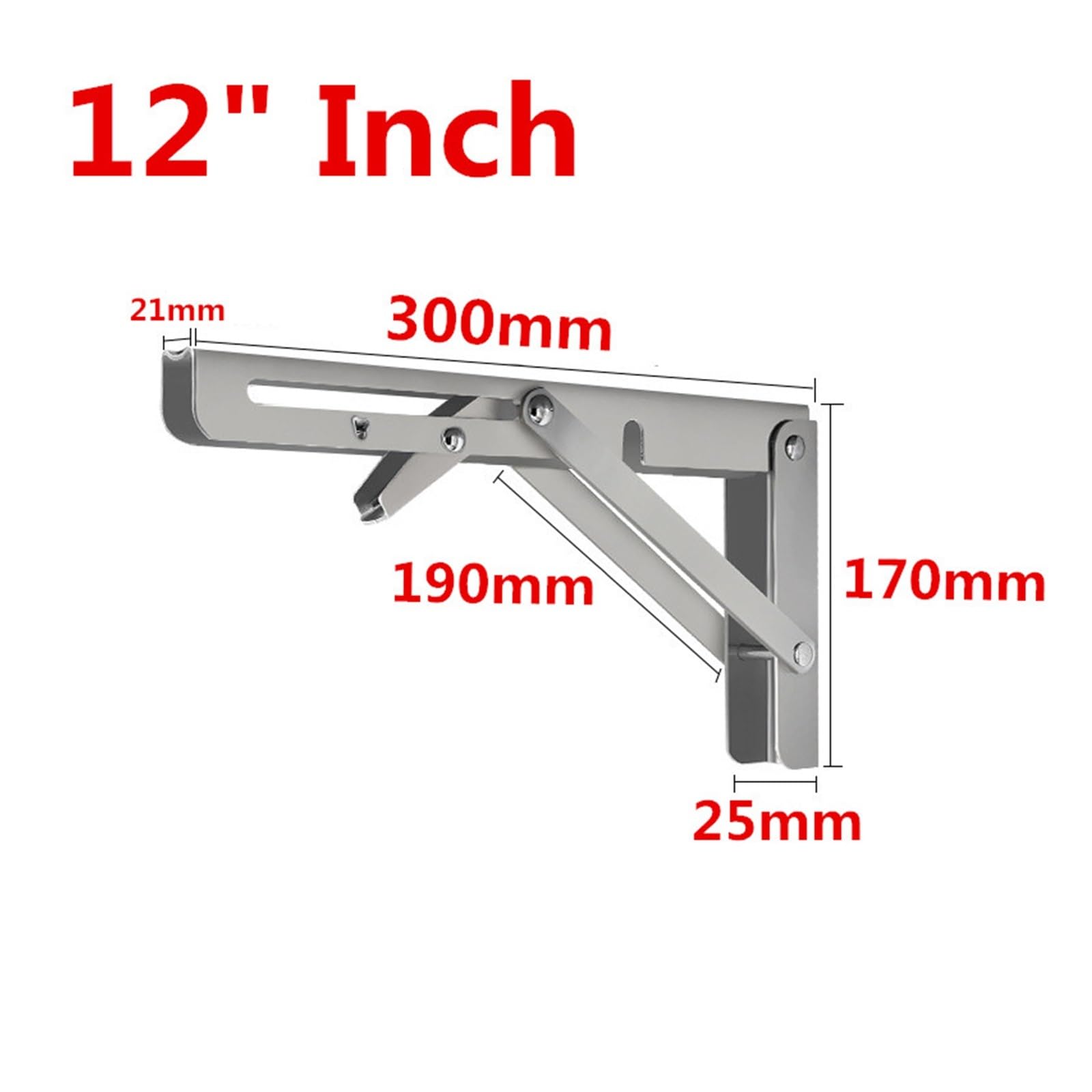 staffa pieghevole per mensola, Staffa for mensola da tavolo banco regolabile con supporto(Stainless Steel 8)