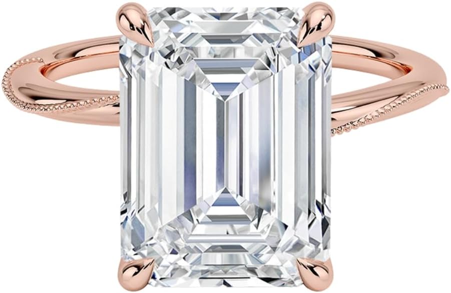 1-5 CT Moissanite Engagement Ring Colorless VVS1 10K 14K 18K Solid Gold & 925 Sterling Silver Milgrain Engagement Ring Christmas gift for Women